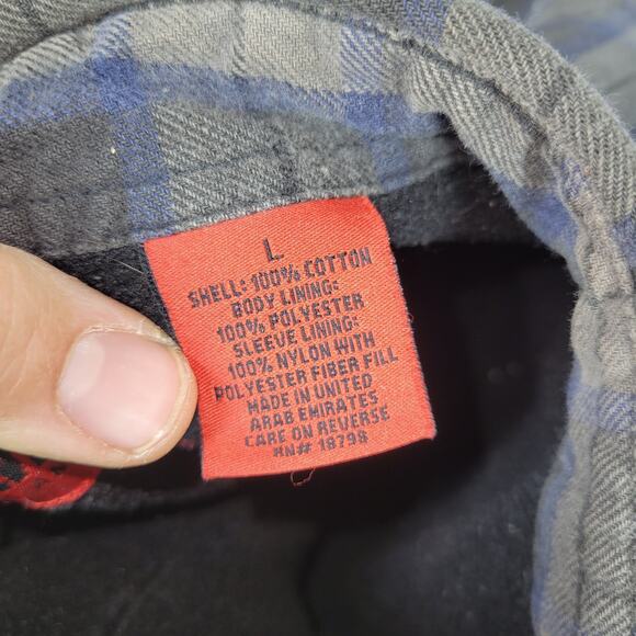 Wolverine Shirt Jacket Mens Sz L Black Flannel Fleece Lined Shacket Gorpcore Y2k - Picture 5 of 16